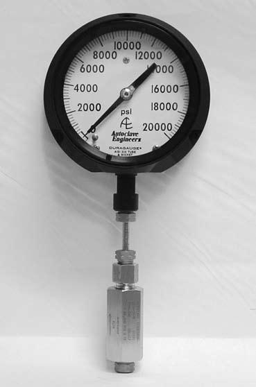 Accessories - Gauge/Instrument Snubbers Pressures to 60,000 psi (4137 bar) Autoclave Engineers Pressure Snubbers provide protection to gauges and instrumentation from pressure surges, pulsation and