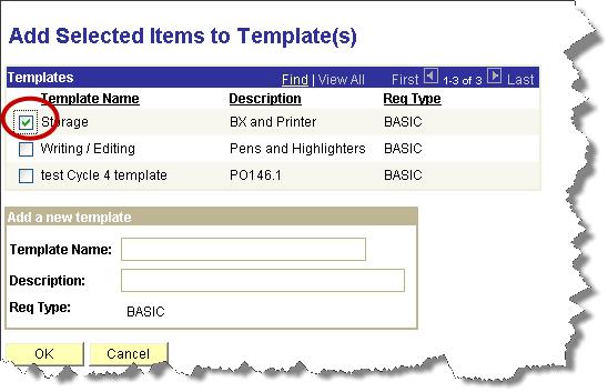 Adding Additional Items to a Template When a Template is created, it will remain in your profile history.