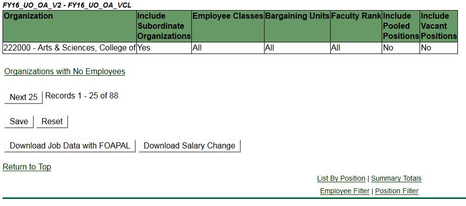 Employee screen by selecting the Summary Totals link at the bottom of the List by Employee screen.
