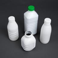 PLASTIC - Standard products PE milk bottles 250 58 38 154 HDPE With ribs White Screw cap with tamper-evident band 500