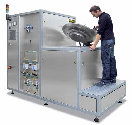Standard sizes with a furnace chamber of 2 or 9 liters Designed as pit-type furnace, charged from above Frame construction with inserted sheets of textured stainless steel Dual shell water-cooled