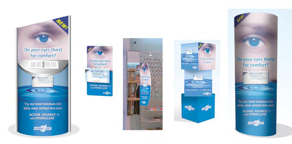 I worked on this project for for their Hydraclear contact lens range.