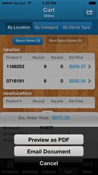 ordering With Sysco Counts, you can quickly order products.