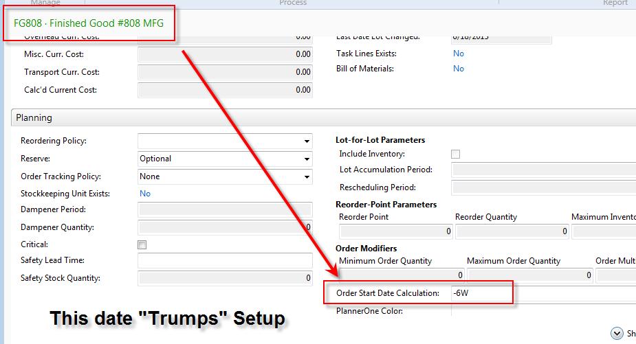 Some tips to analyze a Work Order Delay: This field on the Item Card will