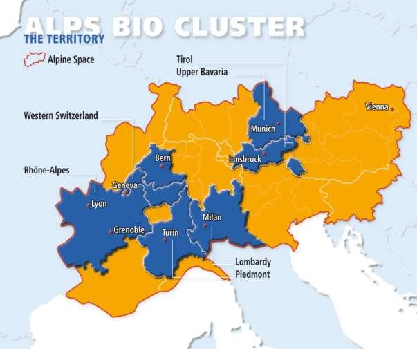 Alps Bio Cluster Biotech and medtech in Alpine Space Federating 8 partners from 5 Alpine countries: FRANCE, ITALY, SWITZERLAND, GERMANY, AUSTRIA Coordinated by: ADEBAG (Grenoble Alps Bio Network) 7
