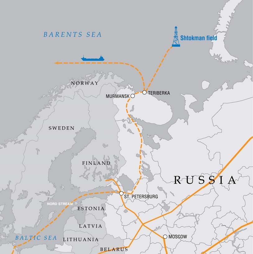 Shtokman Gas and Condensate Field The Shtokman gas and condensate field development is strategically significant for Gazprom.