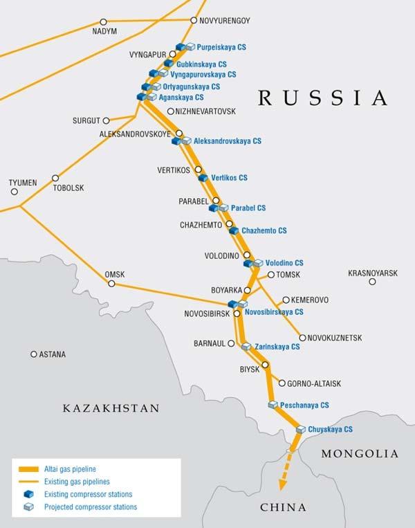 Altai Project In order to supply gas from Western Siberia to China, it is planned to create the new Altai pipeline system along the existing transmission route to be subsequently extended across the