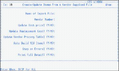INVENTORY PRICING Transferring a File Using Procom from the Operating System: Use the following procedure to transfer files using Procom from the operating system. Steps marked with a are mandatory.
