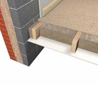 6.3.2 Design details: Exposed soffit Exposed soffit Insulation between timber joists Advantages 3 Insulation friction fits to the sides of the joists 3 Low cost solution 3 Fast and simple solution 3