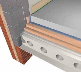 6.3.2 Design details: Exposed soffit Exposed soffit Insulation above concrete soffit Advantages 3 Compression resistant, supporting screed under high point loads 3 Provides excellent thermal