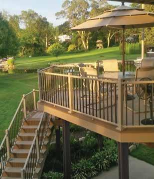 Ultra Max features our elegant Franklin handrail profile and 3/4" square balusters.