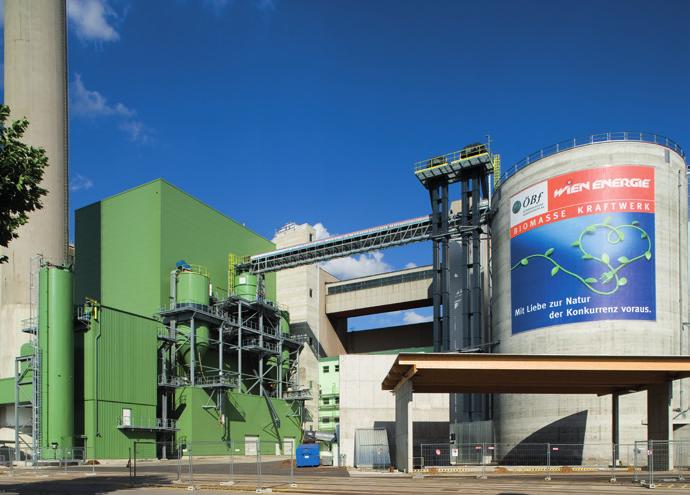 5 bar Maximum heat output: 40 MWth Maximum power output: 35 MWel Textile Putting wood chips to good use Simmering, Austria The Simmering biomass power plant is particularly eco-friendly it