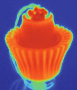 SSL lamp components with black strip used for IR. 106,2 C 87,4 C 74,2 C Fig. 6. Temperature distribution sampled by IR camera: a) FR4 board b) IMS board.