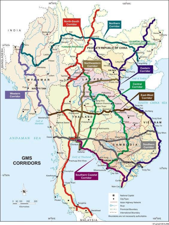 Greater Mekong Sub Region (GMS) Corridor Transport corridors connecting nodes in the GMS region Development thrusts (i) strengthen infrastructure linkages (ii) facilitate cross-border trade and
