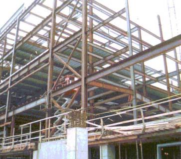STRUCTURAL SYSTEM BRACED FRAMES W12x79 COLUMNS AND W18x35 BEAMS BEAMS TYPICALLY SPAN 14 HSSDIAGONAL BRACES RANGE FROM 6x6x½ TO 8x8x½ SUPPORTED BY SHEAR