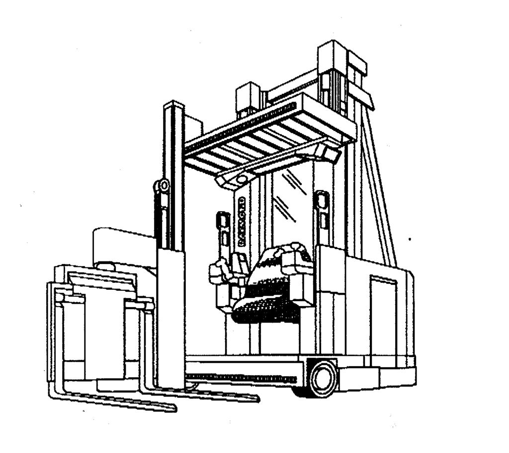 Figure 3. Illustration of a Typical VNA Turret Truck When one of the turret trucks has stored the load, the operator would gun-scan the location to confirm the store operation.