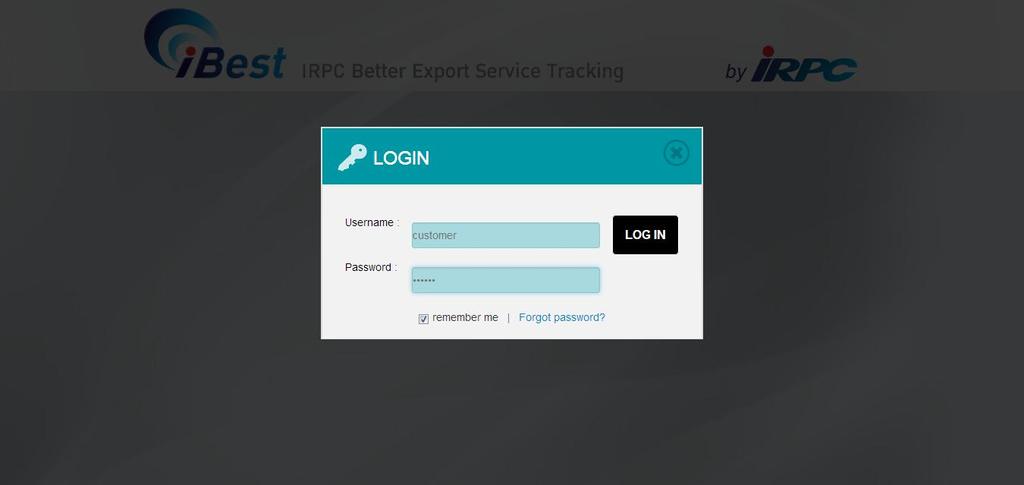 2.2 Invoice Users who can access this menu must have login to verify they are the real IRPC Customer. 2.2.1 Login Picture 2 : Login Users will receive username and password from ibest administrator.