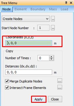 5. Creating the geometry 15 First create a node, this you can do from: