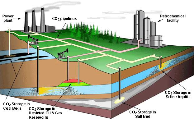 Types of storage reservoirs for CO 2