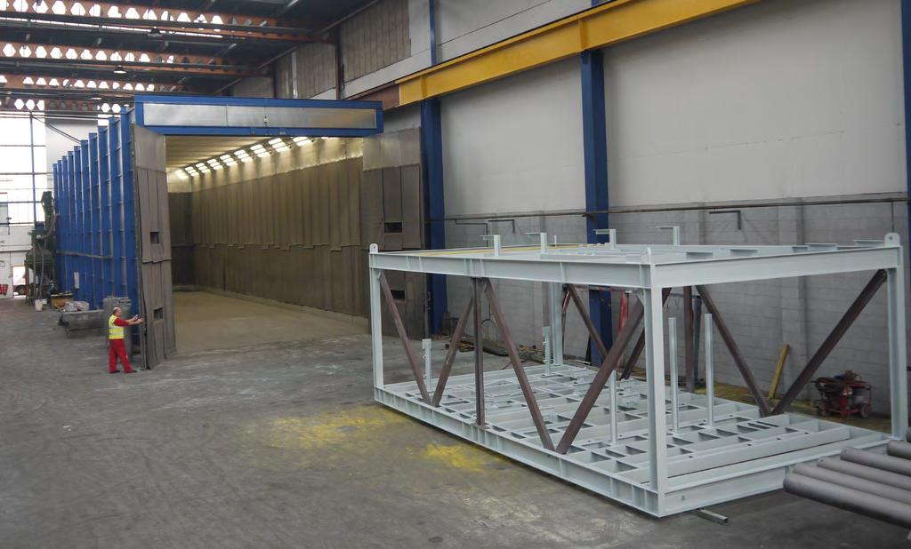 The booths are designed for internal location and are manufactured from heavy gauge steel plates with an