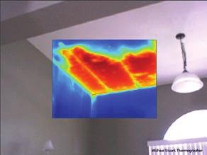 Thermal imaging can also be used to identify heat escaping from a structure. When combined with a blower door, an infrared camera is a powerful tool to identify potential convective energy loss.