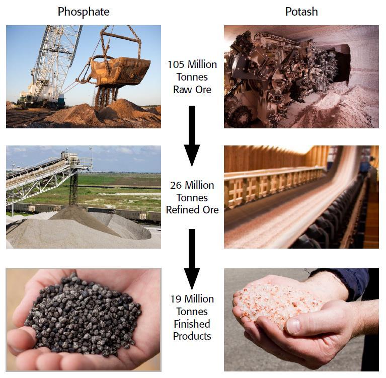 The Mosaic Company Leading Miner of Agricultural Minerals Mosaic helps the world grow the food it needs by mining phosphorus (P) and potassium (K) minerals and refining these ores into plant nutrient