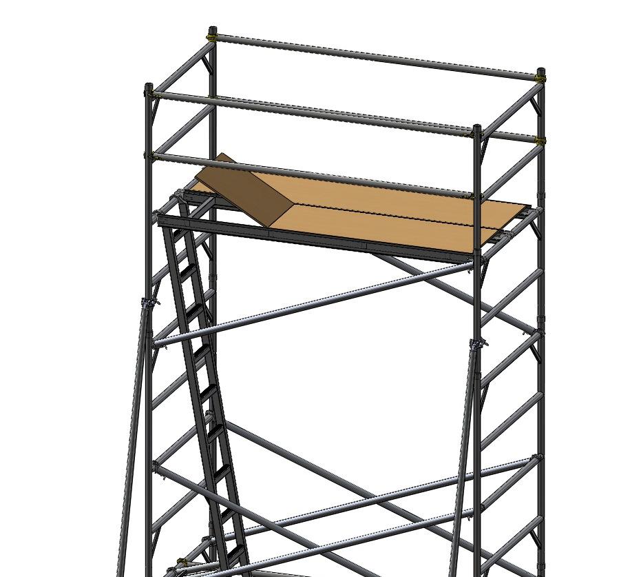 Therefore do not step on these horizontals when climbing into the scaffold. Do not stand,, sit or lean on midrails or handrails. Follow steps 1,2,3,4 as set out on pp 4-6.