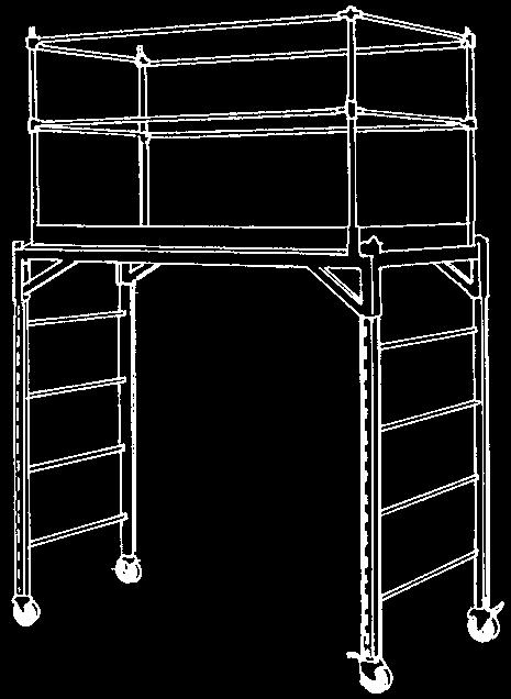Figure 21-6: Scaffold with Adjustable Platform Height Systems Scaffolds European scaffold systems have become very popular in applications that were traditionally suited to tube-and-clamp.