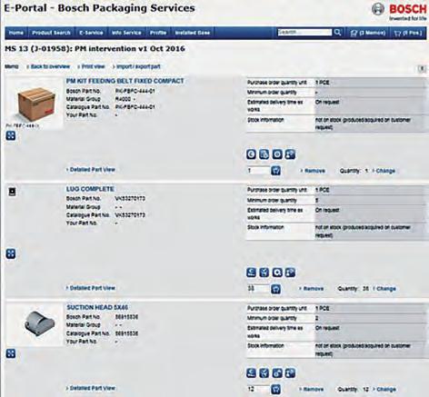 Preventive Maintenance Add-on Service: E-Portal Memo Product description You can add your required wear parts/kits in your own E-Portal to your shopping basket, save as a memo and you can (re)-order