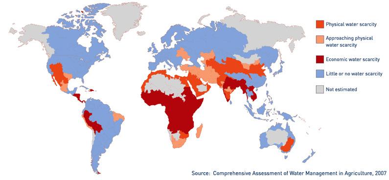 Areas of physical and economic water scarcity 16.