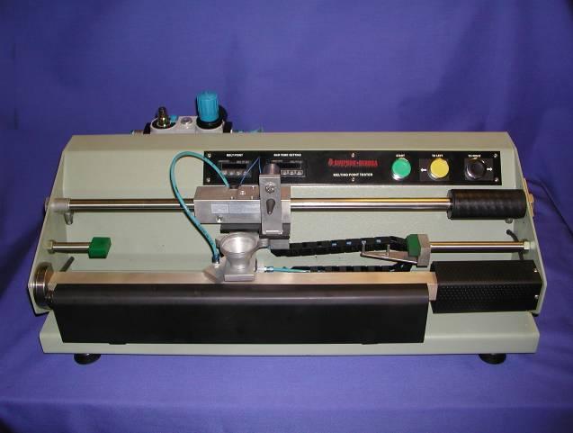 Melt Point Tester Description Model 42152 This test instrument measures the melt point or stick point of shell resin coated sands.