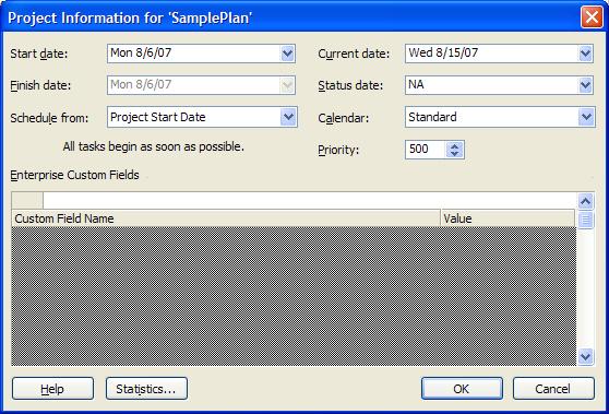 Set the Project Start Date How to Effectively Build a Project Schedule in Microsoft Project MS-Project assumes the default start date is equivalent to the system date when the file was created unless