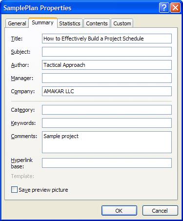 1.2 Set MS-Project Properties and Options MS-Project has an overwhelming number of options.