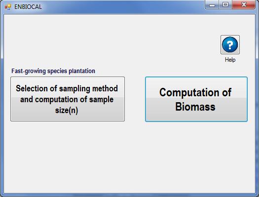 Figure 2. Calculation option window. 3.2.1 Useful information - Select the type of computation needed.