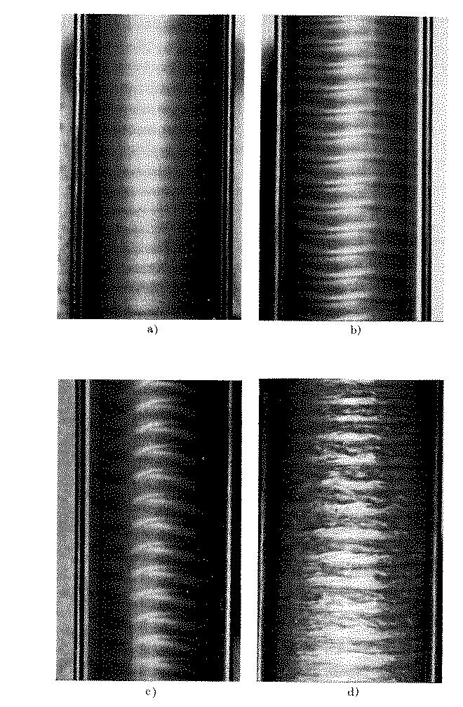 Taylor-Couette Flow History WITH AXIAL FLOW: Unstable flow with vortices in the shape of concentric, rotating cylinders with axial motion. Axial vel.