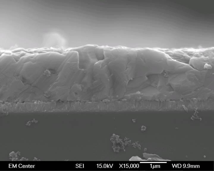 Figure 3.7: SEM image of sample with 4 minute CdCl 2 treatment. Figure 3.