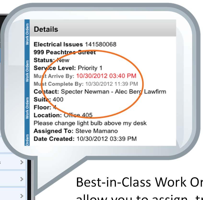 Best in Class Work Order Systems allow you to assign, track, and manage all your