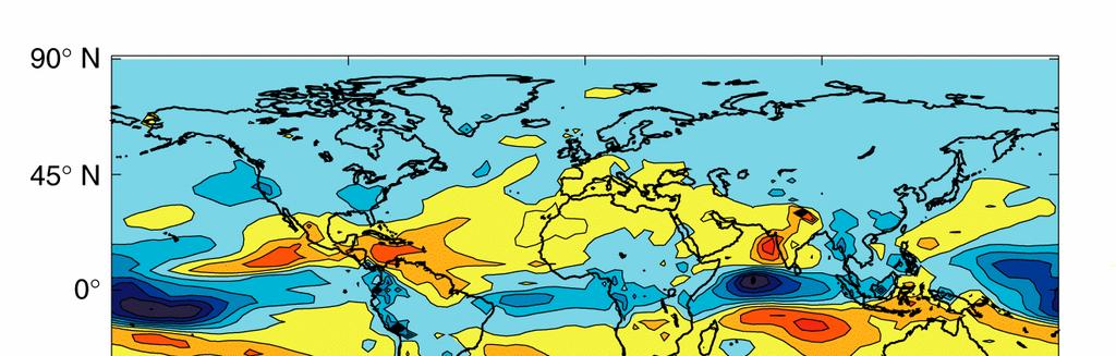 Observed change in annual precipitation for the 2050s The change in annual precipitation for the