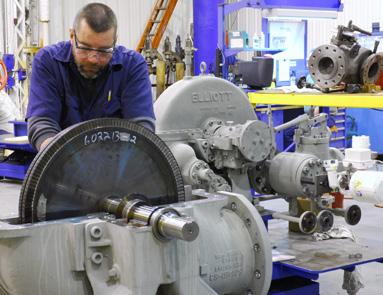 Elliott s product line includes single-valve single-stage, single-valve multistage, and multivalve multistage turbines with powers up to 140,000 HP and speeds up to 16,000 rpm.