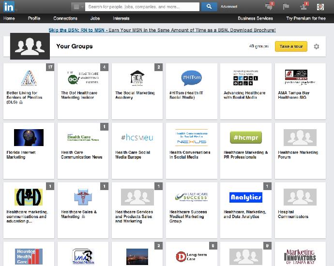 LinkedIn Groups Join up to 50 Mix of local/national Get