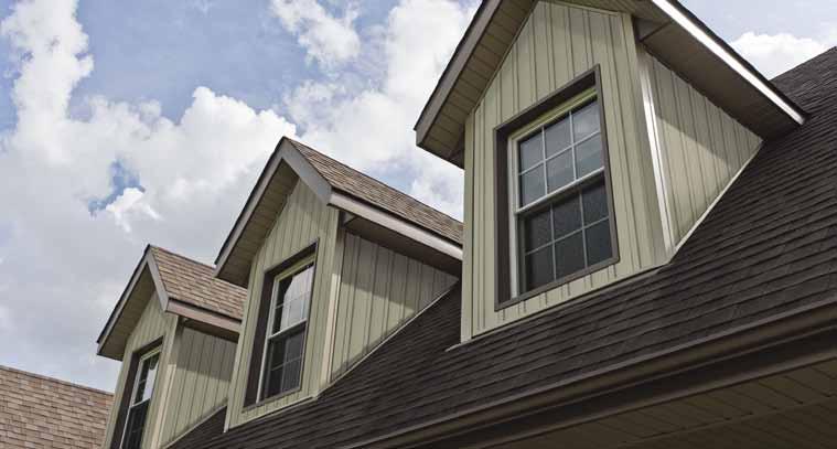 Architectural features Use Board + Batten Designer Series to accent gables or peak