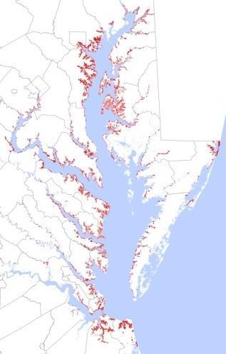 Bilkovic Chesapeake Bay 18% of tidal shoreline hardened VA: 11% MD: 28% 32% riparian land developed