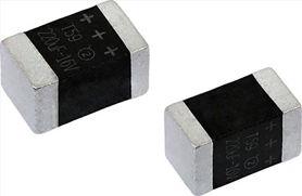 surface mount chip capacitors, compact, leadframeless molded type vpolytan TM polymer surface mount chip capacitors, low ESR, leadframeless molded type vpolytan TM polymer surface mount chip