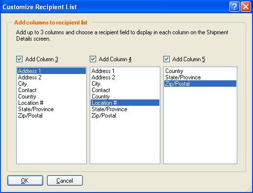 If you do not select additional fields to display, only the Recipient ID and Company fields display. To designate additional fields to display: 1. Select Recipient list from the Customize menu.