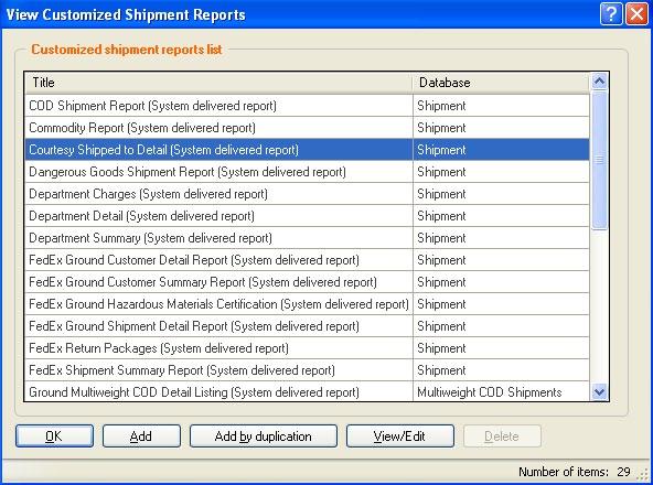 Customize Reports Integrate Your Systems Customize Reports Follow these steps to customize or create shipment and database reports. 1. Click the Reports tab. 2.