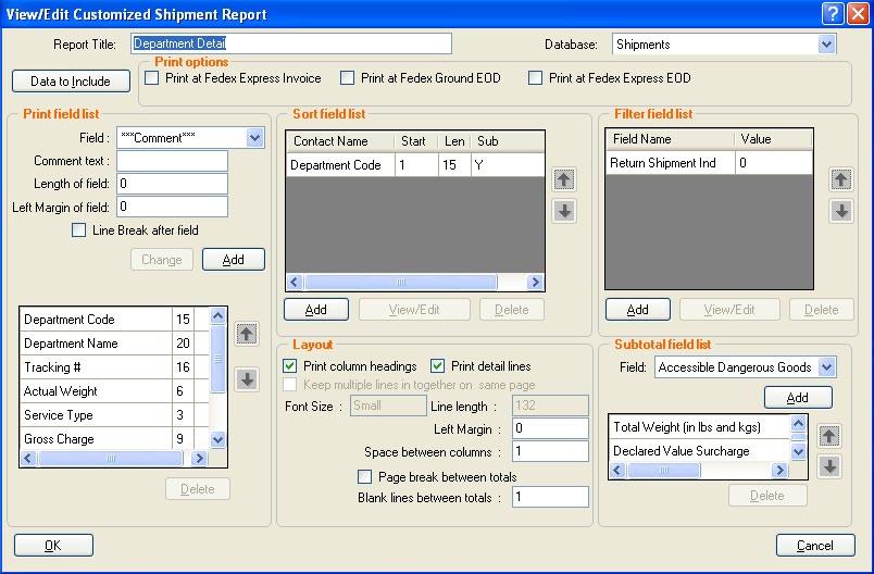 Customize Reports Integrate Your Systems Customize Reports, continued 9. Print field list The fields included in the report display in the list box.
