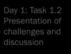 Workshop structure Day 1: Task 1.