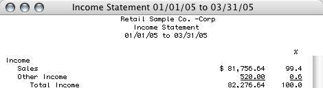 Profit Center Income Statements 319 Income Statement Selected Period report