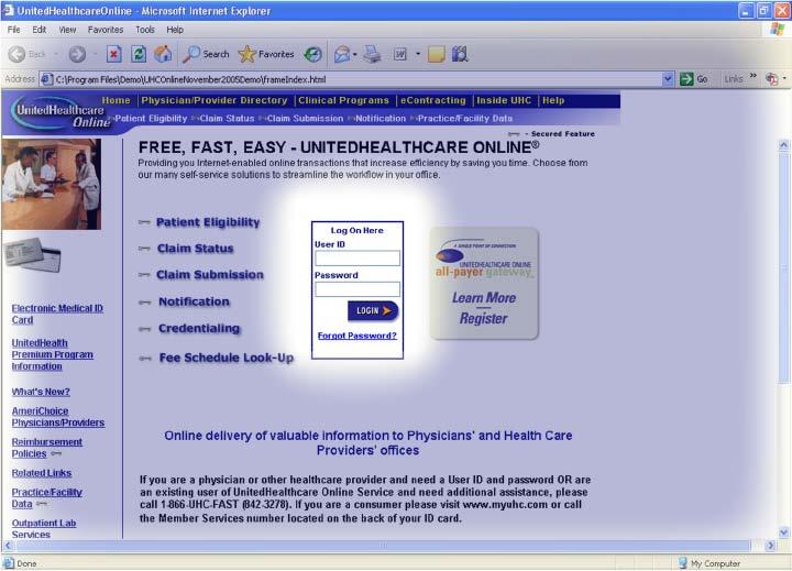 Login to UnitedHealthcare Online UnitedHealthcare Online is UnitedHealthcare's secure Web site that provides access to Electronic Payments & Statements (EPS).