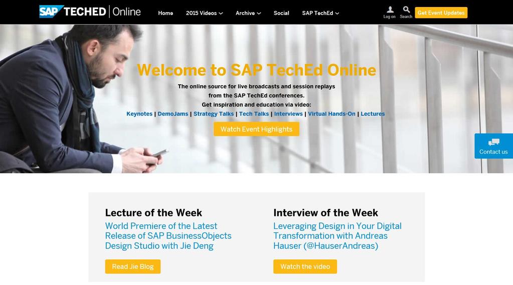 SAP TechEd Online Continue your SAP TechEd education after the event!